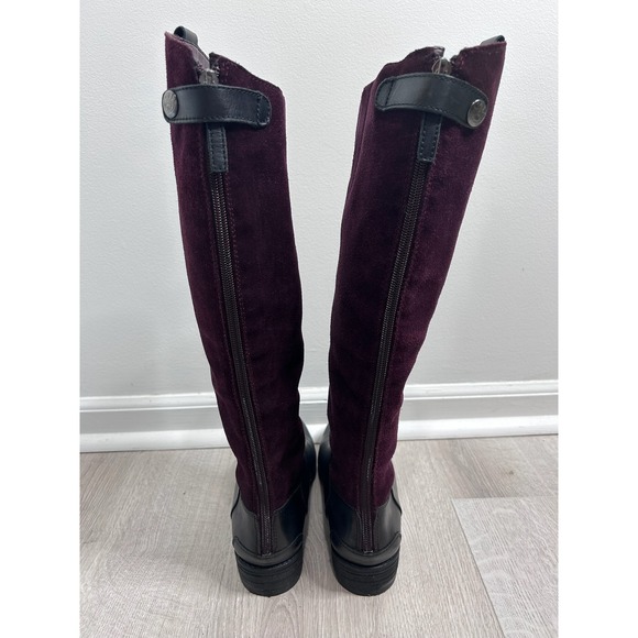 Sam Edelman Penny Riding Boots Leather Burgundy Suede Back Zip Womens 7.5M - Picture 5 of 8